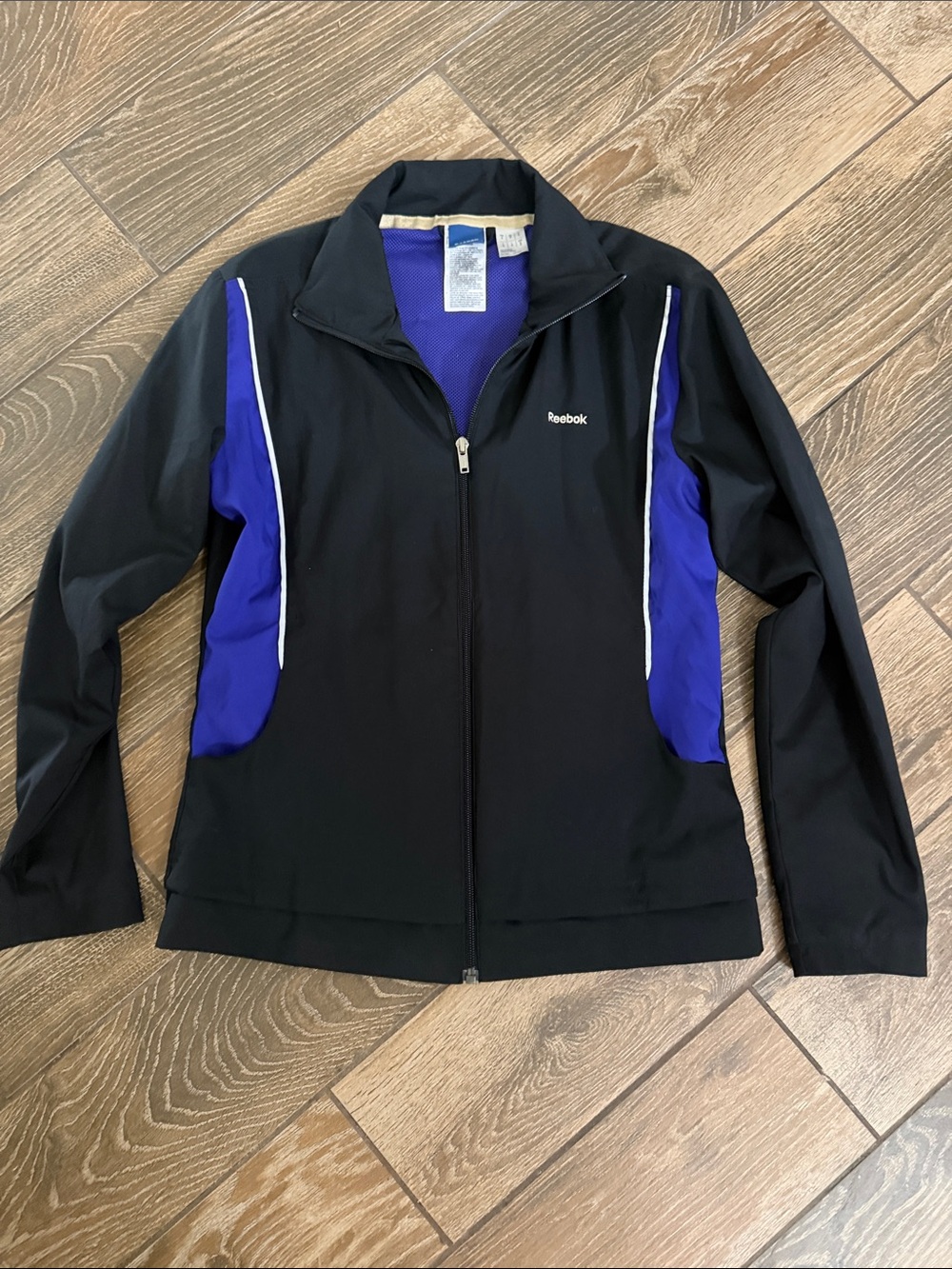 Reebok Black and Purple Full-Zip Women’s Athletic Jacket
